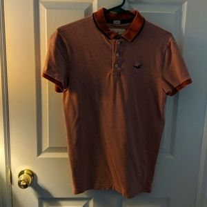 Hollister red stretch polo shirt
